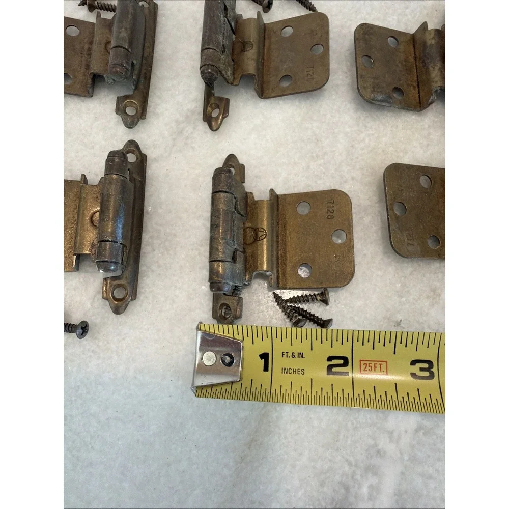 Lot of 8 Vintage Brass Cabinet Hinges GWB001